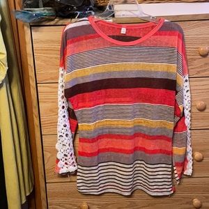 Multi Color Striped Top Sz M